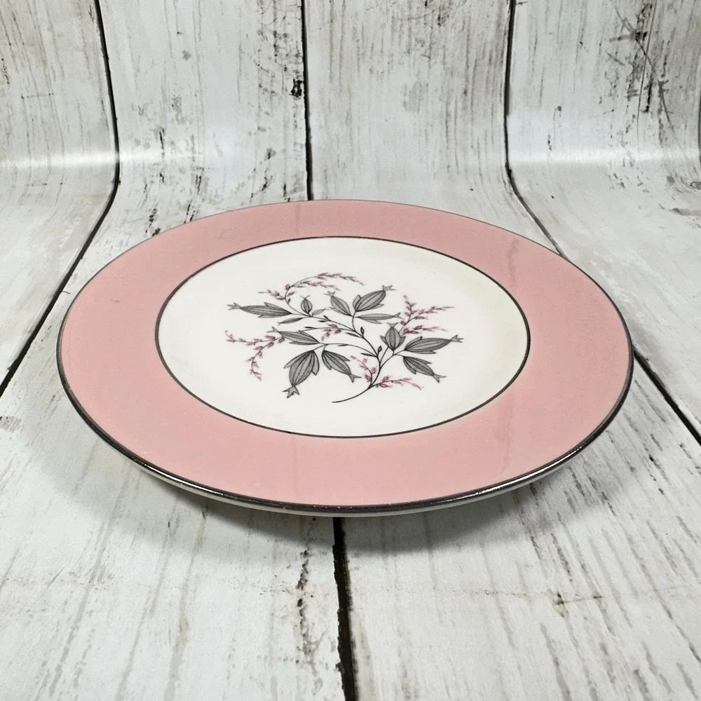 Homer Laughlin Barclay Cavelier Eggshell‎ Pattern BREAD  Plate 6 1/4 Inch Pink